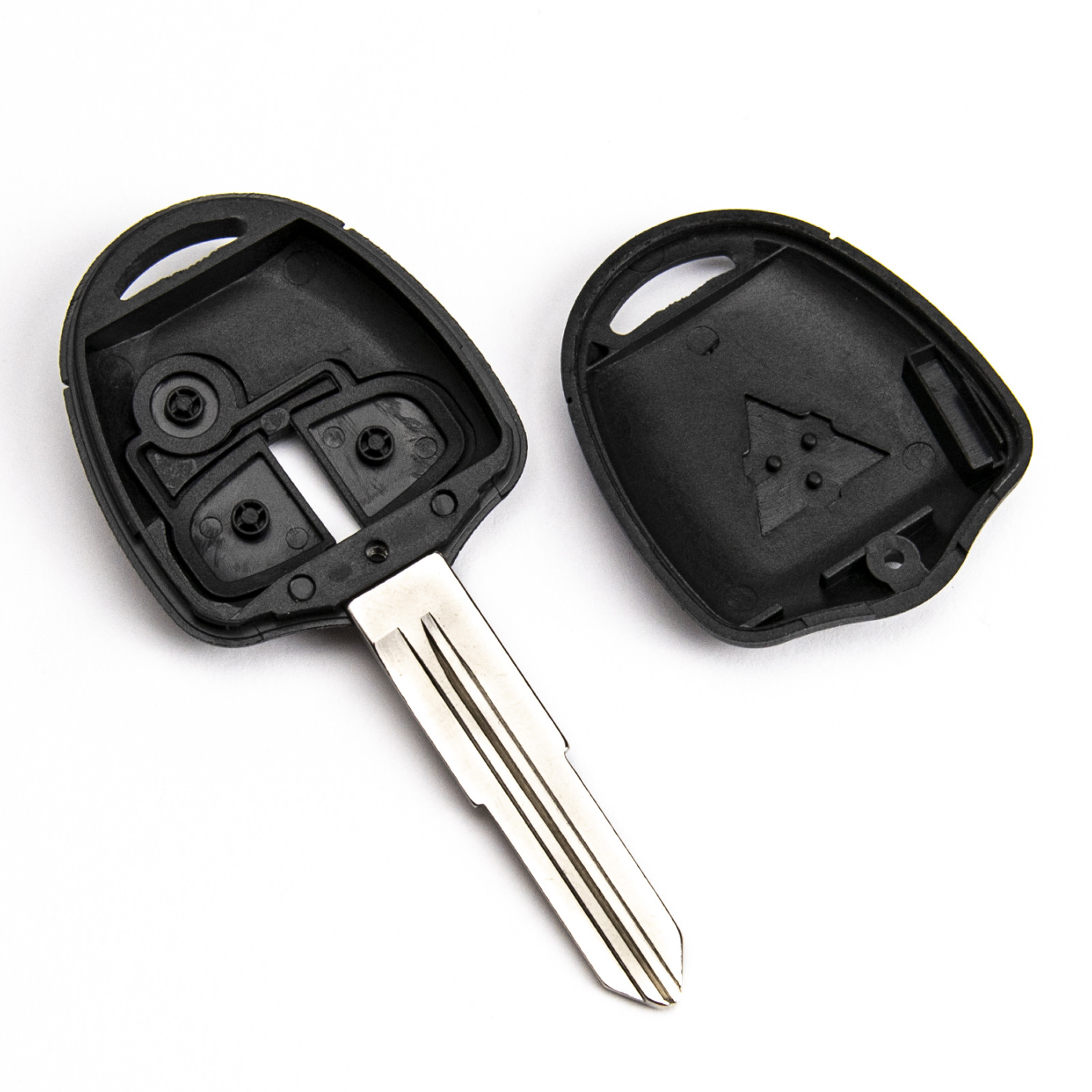 Custodia In Pelle Cerata Per Chiave Auto Mitsubishi - ASX, Outlander, Lancer 10, Pajero, L200 (Rosso)