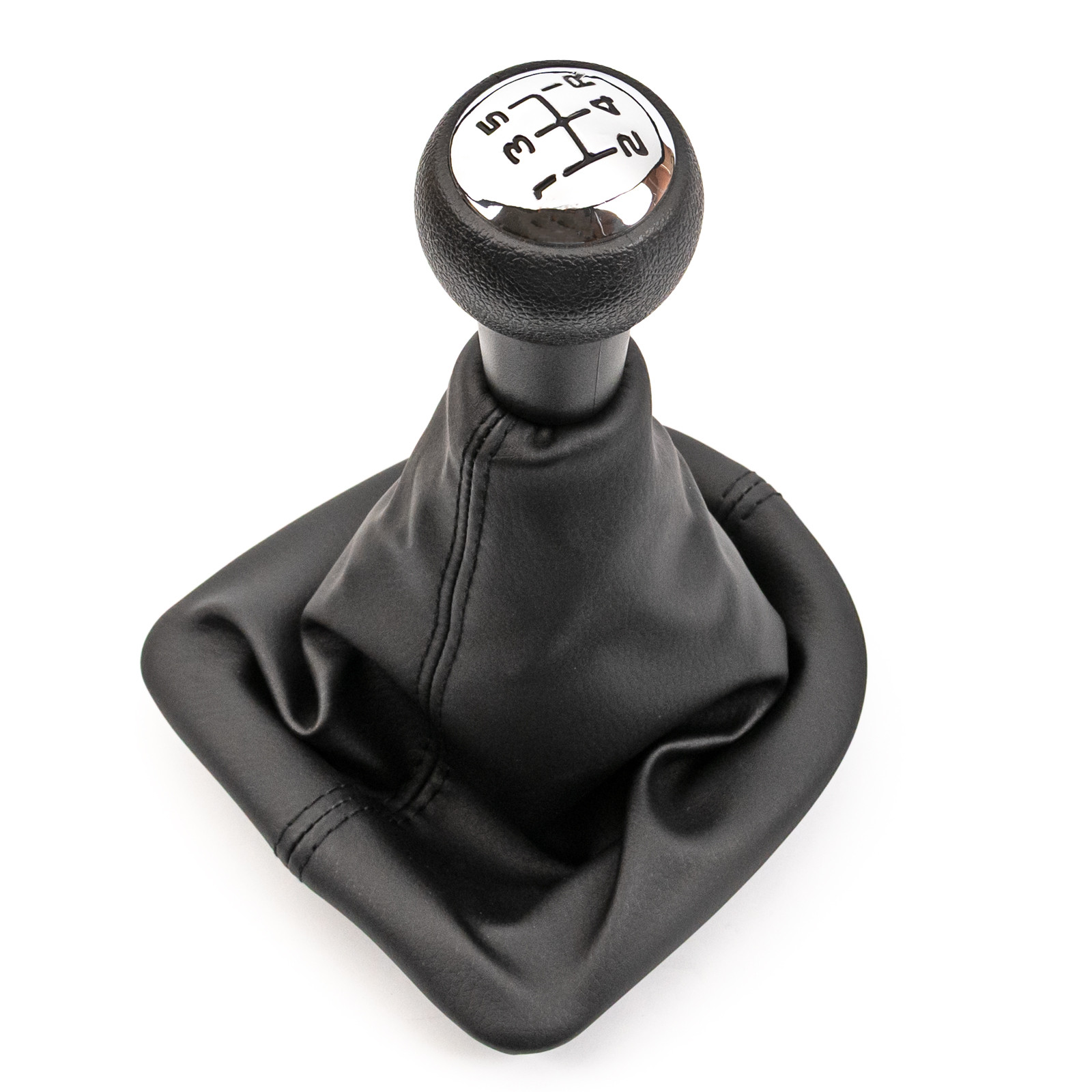Pommeau De Levier De Vitesse + Soufflet Pour Peugeot 207 307 308 - Noir PU/ABS - Remplacement Direct Et Facile