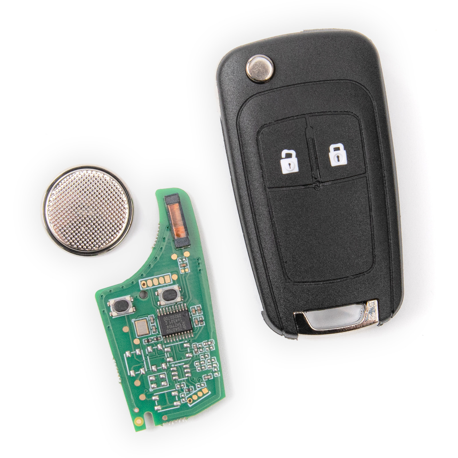 Custodia Telecomando Chiave Auto Opel + Lama Vergine HU46 – Sostituzione Alloggiamento 2 Tasti, Fai Da Te