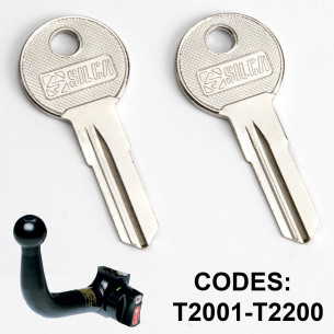 2x Spare key for Bosal AHK Towbar Codes: T2001 - T2200