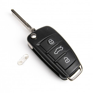 Audi Flip Key Cover With 3 Buttons