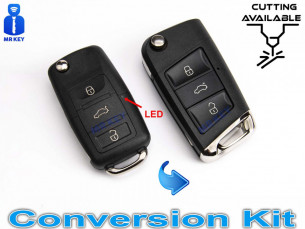 Chiave Kit Conversione con 3 Pulsanti per VW / Skoda / Seat