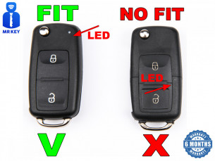 VW Clé de voiture avec électronique 434MHz