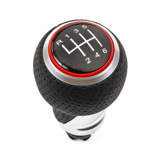 Gear Shift Stick Knob For Audi A4 A5 Q5 B8 B9 S-LINE 6-Speed Red Ring