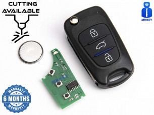 Hyundai Remote Flip Car Key 433Mhz with 3 Buttons and Electronics