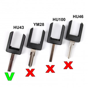 Key Blade HU43 for Opel Keys - Aftermarket