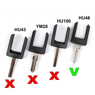 Key Blade HU46 for Opel Keys - Aftermarket