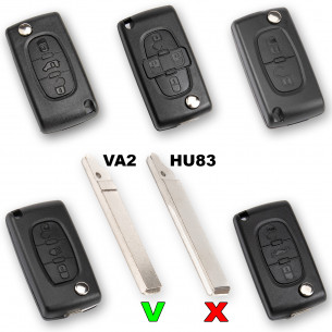 Key Blade VA2 for Peugeot Citroen Fiat - Aftermarket