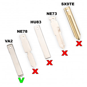 Key Blade VA2 for Peugeot - Aftermarket