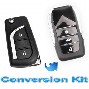 Key Cover Conversion Kit for Toyota Corolla Peugeot 108 Citroen C1 With 3 Buttons - Aftermarket
