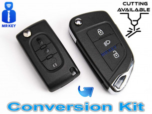 Key Cover Conversion Kit With 3 Buttons for Peugeot Citroen