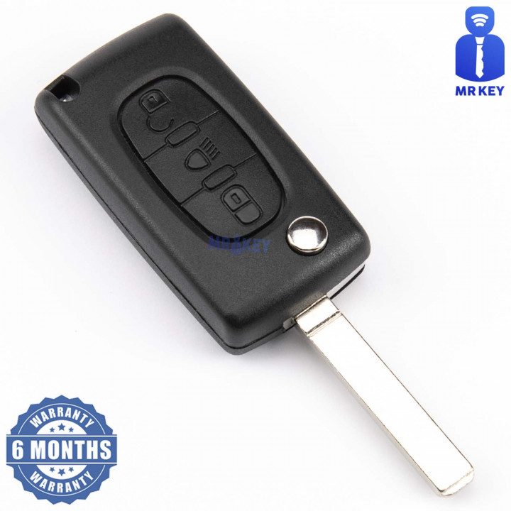 Citroen Flip Key Cover With 3 Buttons