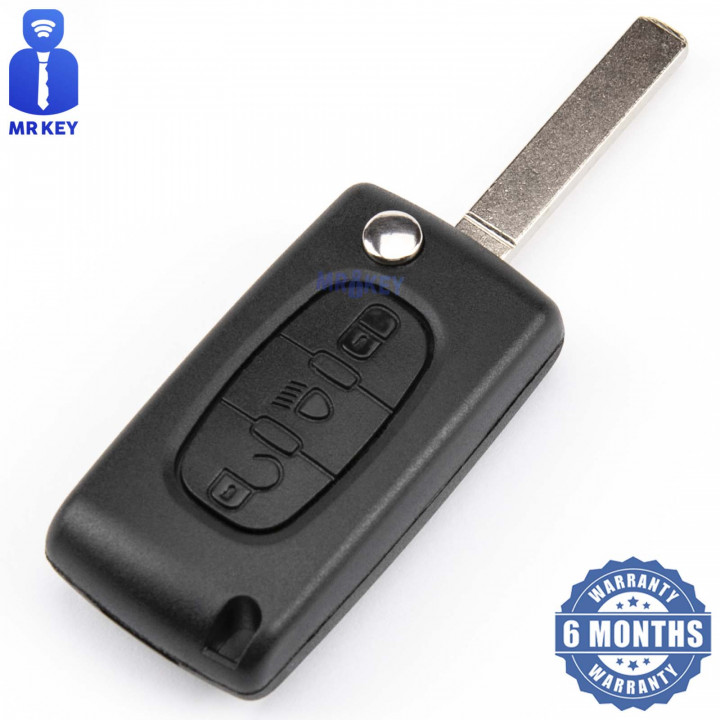 Peugeot Flip Key Case With 3 Buttons