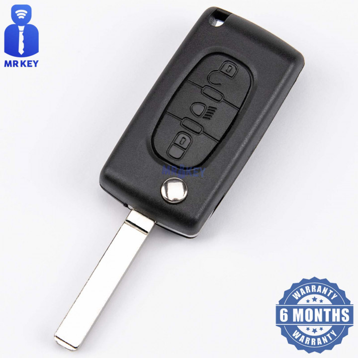 Peugeot Flip Key Case With 3 Buttons