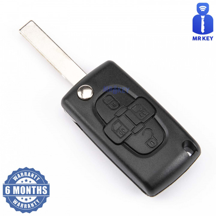 Peugeot Flip Key Housing Case With 4 Buttons