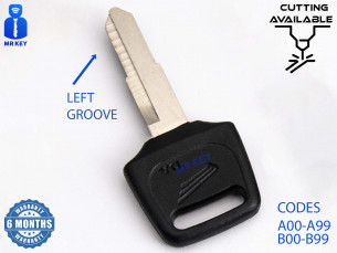 Key Left Groove for Honda Motorcycle Scooter ATV Codes A00-A99 B00–B99