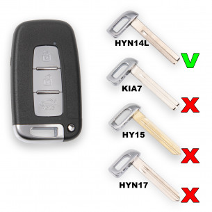 Lamă cheie de urgență HYN14L pentru Hyundai I30 IX35 Tucson Veloster Chei - Aftermarket