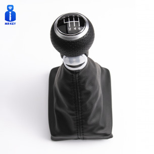 Leather Gear Shift Stick Knob 6 Speed For Audi