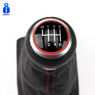 Leather Gear Shift Stick Knob 6 Speeds for Audi