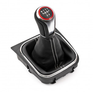Levier De Vitesse Soufflet Pommeau Pour Volkswagen Jetta Golf V VI 5 Vitesses Points blancs