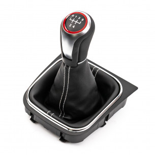 Levier De Vitesse Soufflet Pommeau Pour Volkswagen Jetta Golf V VI 5 Vitesses Points blancs