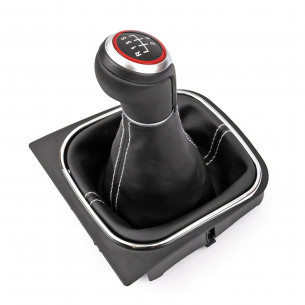 Levier De Vitesse Soufflet Pommeau Pour Volkswagen Jetta Golf V VI 5 Vitesses Points blancs