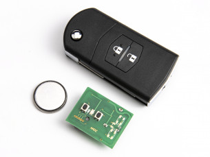 Custodia In Pelle PU Per Chiave Auto Mazda 2/3/5/6/CX-3/CX-5/CX-7/CX-9/MX5 - 2 Tasti - Nero
