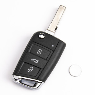 VW Flip Key Case With 3 Buttons