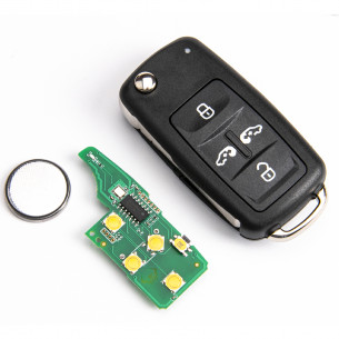 VW Flip Car Key 434Mhz With 5 Buttons and Electronics